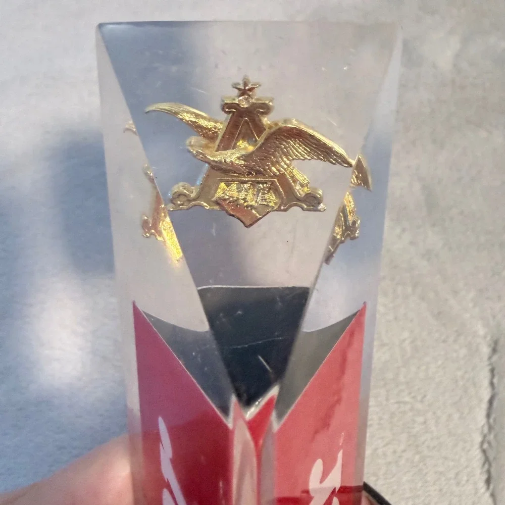 Vintage Budweiser Obelisk Lucite‎ Tap Handle Eagle A King Of Beers 8